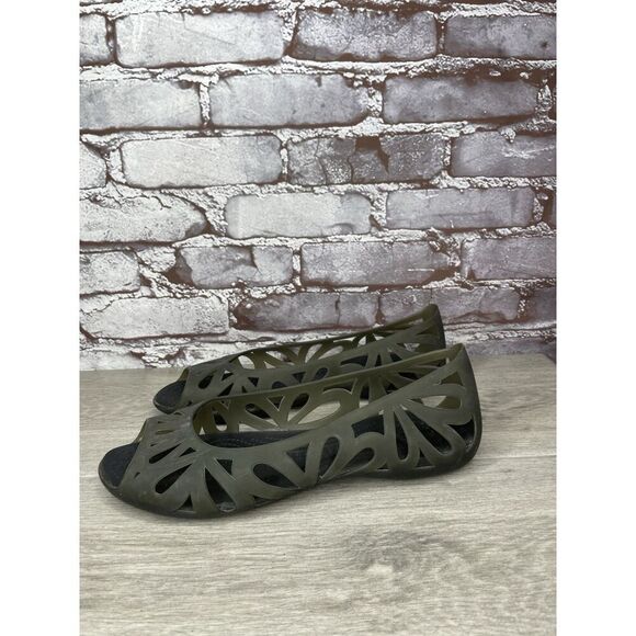 Crocs Isabella Black Jelly Ballet Peep Toe Cut Out Sandals Women Sz 10M US/41EU - Picture 15 of 16